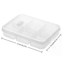 Conteneurs de conservation des aliments au réfrigérateur, adaptés à la viande et à d'autres aliments, récipients hermétiques de qualité alimentaire, 2/4/6 compartiments. 5