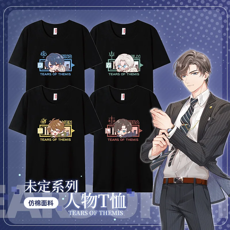 Anime Game Tears Of Themis Raven Artem Marius Vilhelm Glue Printing Q Version Unisex Casual Everyday Cost Shirt Clothes Gift