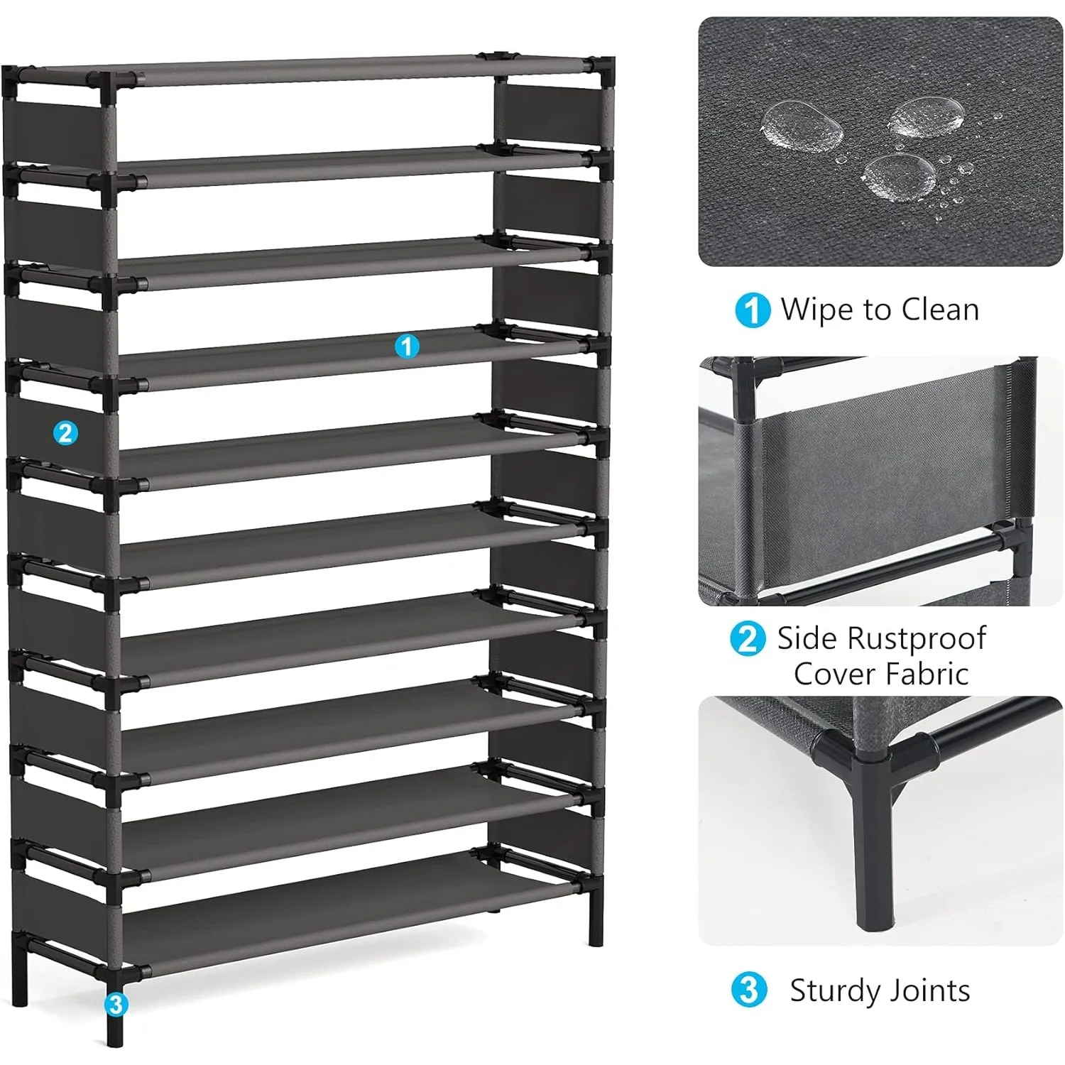 Multi-layer storage Rack, Large Capacity Organizer, bedroom furniture Shoe Shelf for 50 Pair, Book shelf, Versatile usage 6