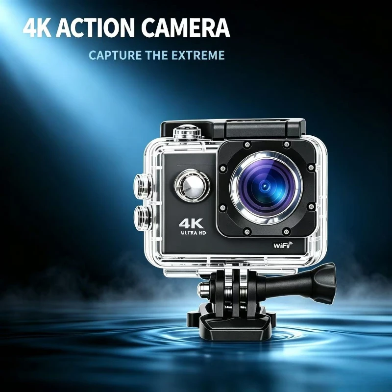 방수 4K 울트라 HD 액션 카메라 2.0인치 화면 WiFi 원격 제어 170도 30..