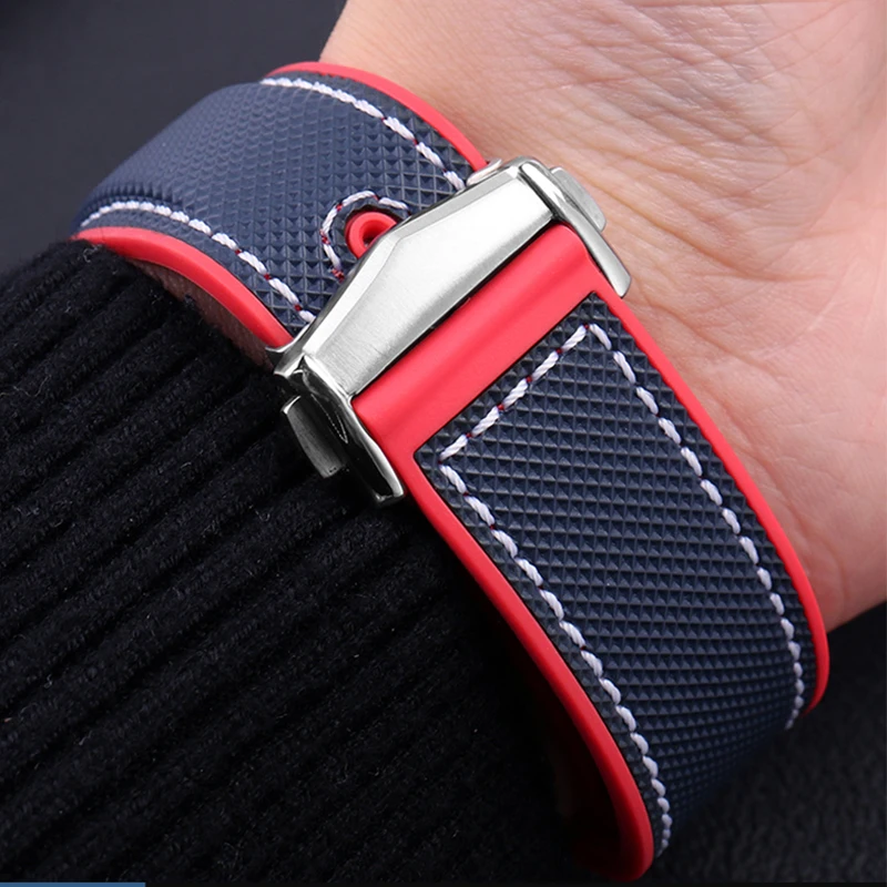 Cinturino In Silicone Di Alta Qualità Per Omega Chaoba Ocean Cavalluccio Marino Diving 600 America Cup Limited Edition Series Strap 20 22Mm Belt