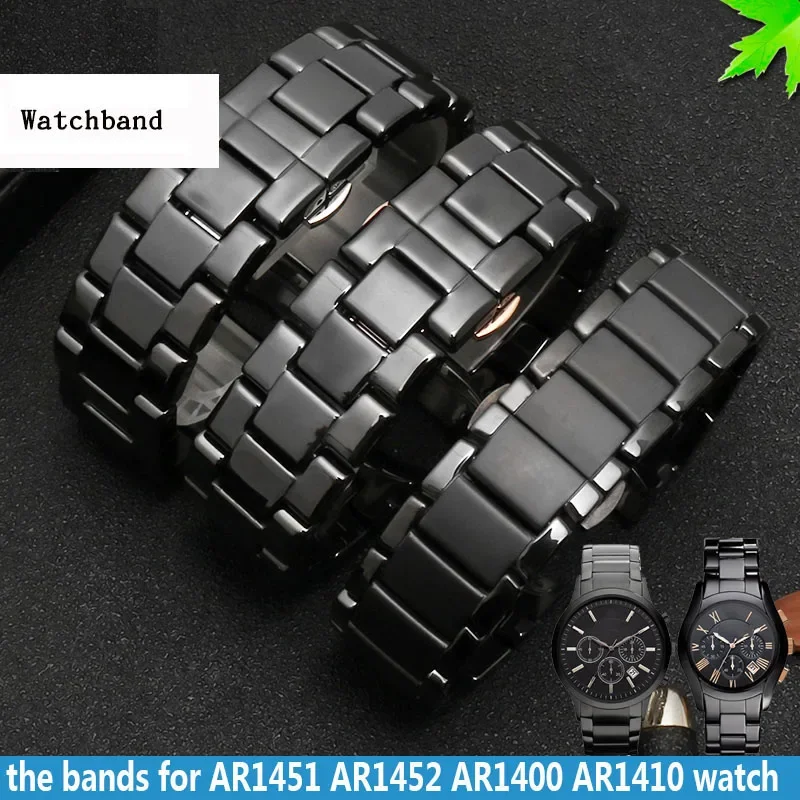 Premium Ceramic Watch Strap with Stainless Steel Butterfly Clasp, High Quality, Available in 22mm and 24mm Sizes