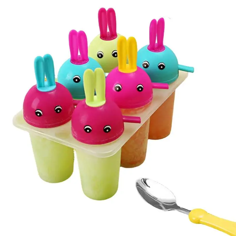 

Ice Pop Mold Easy-Release Popsicle Maker 6-Cavity Non-stick Molds For DIY Pop Freezing Puree Juice Yogurt Jam Jelly Pudding