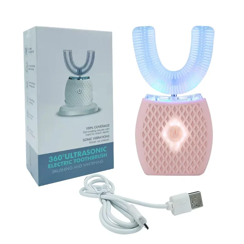 성인용 IPX7 방수 기능을 갖춘 충전식 초음파 전동 칫솔 - 딥클리닝을 위한 ..