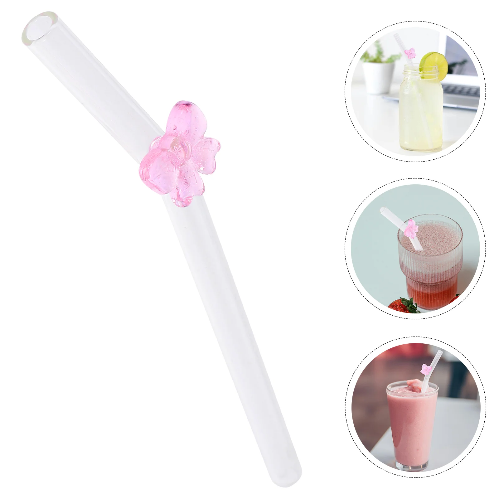 Bowknot Glass Straw Reusable Bowknot Glass Straw Drinking