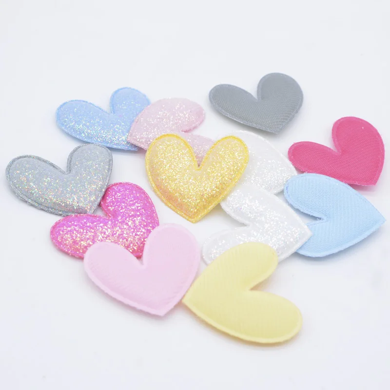 Padded Bling Heart Appliques 36Pcs 50*45mm DIY Crafts Supplies Sewing Patches