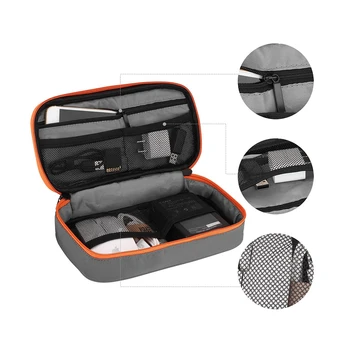 Custodia da Viaggio Portatile per Accessori Elettronici, Borsa Organizer per Cavi, Gadget, iPad, Cavi, Alimentatori, Chiavette USB, Caricabatterie