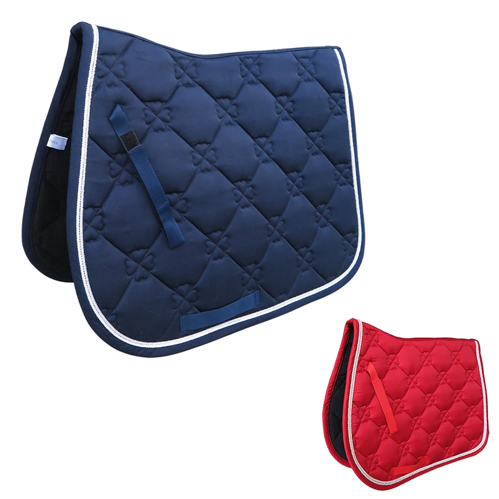 Saddle Pad Horse Riding Dressage Supportive Mat 300G T/C Cotton Shock Absorbing Equestrian Equipment Accessory All Purpose horse riding equipment saddle cushion
