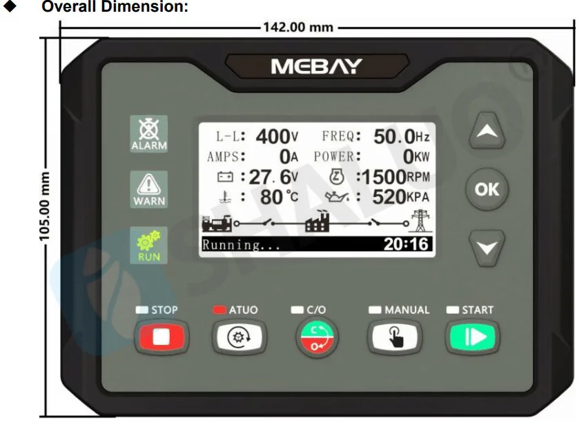 Description Picture 3 of itemDC40S DC40SR DC42S Mebay Controller Diesel Gas Gasoline Generator Engine Control Module Replace HGM4010 HGM4020 DSE4610 DSE4620