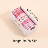 Kawaii Stars Love Heart Washi Tapes Set Gold Foil Masking Tape Scrapbooking Diary Journal Planner Supplies Cartoon Stationery 2