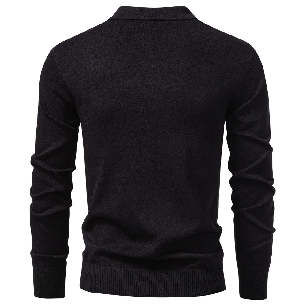 Neue Herbst und Winter männer Pullover Langarm Gestrickte Pullover Halb Zipper Business Casual Dünne Pullover – Detail 5