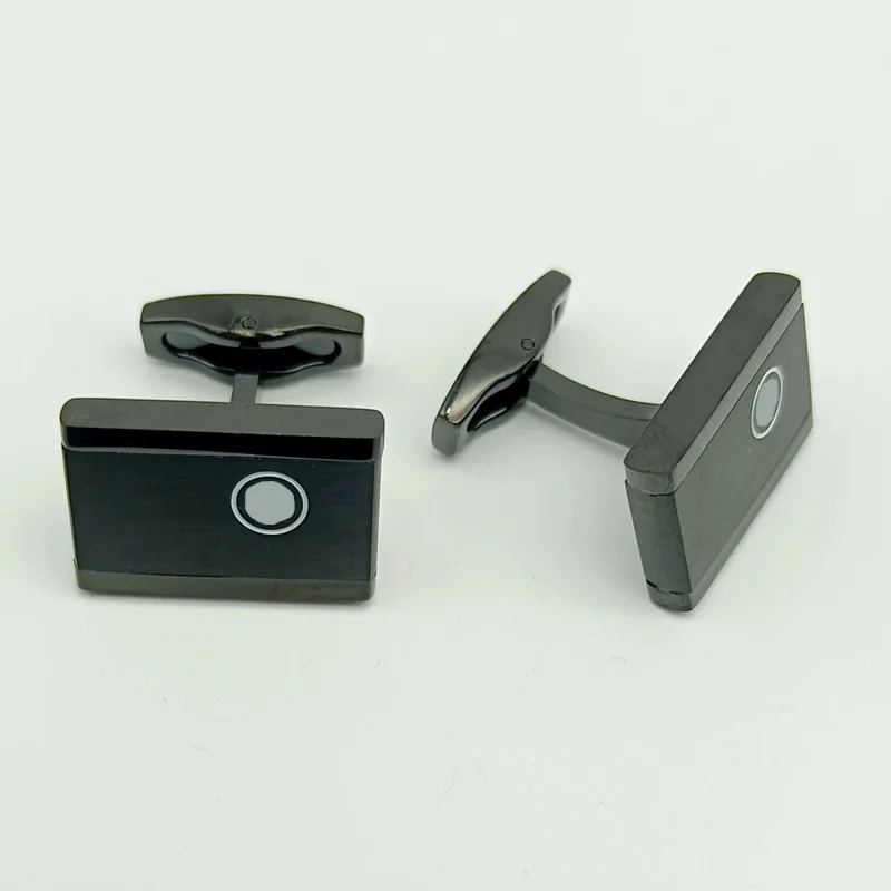 Cuff Links MB Black Rectangle 316 Stainless Steel 1:1 High Quality 4 Colors Man Shirt Cufflinks Classic Buttons With Box Set