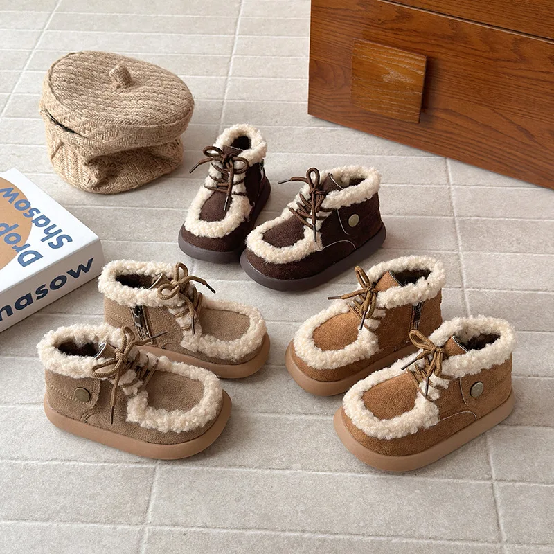 Girls Winter Casual Short Boots Soft Anti Slip Shoes