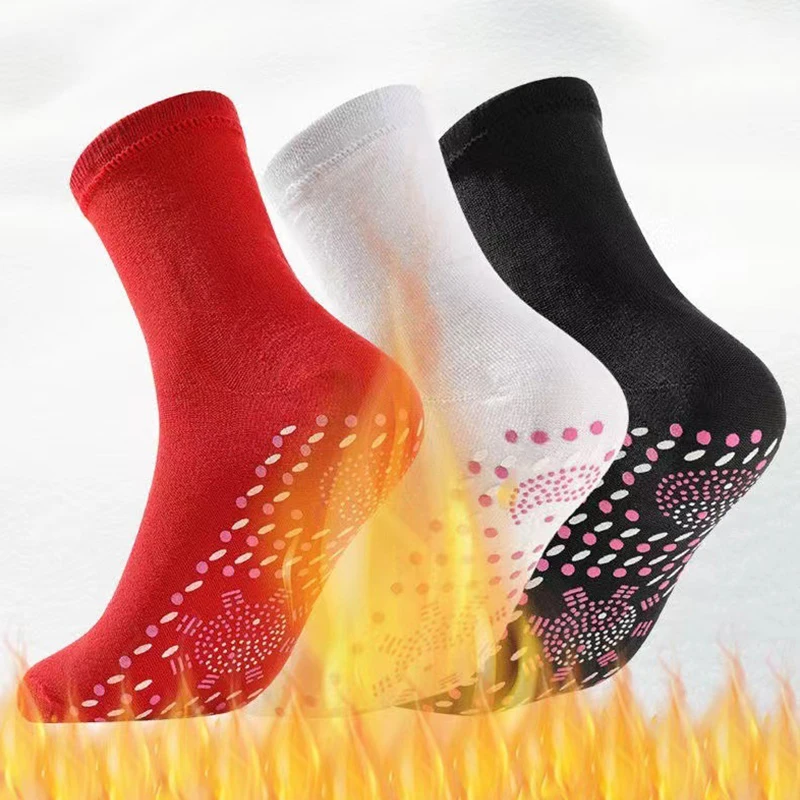 

1 Pairs Tourmaline Slimming Health Sock Winter Elastic Thermal Self-Heating Health Care Socks Short Stockings Magnetic Therapy