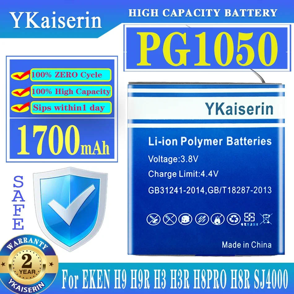 

YKaiserin Battery PG1050 PG 1050 1700mAh for EKEN H9 H9R H3 H3R H8PRO H8R SJ4000 SJCAM SJ5000 M10 SJ5000X Camera Batteries