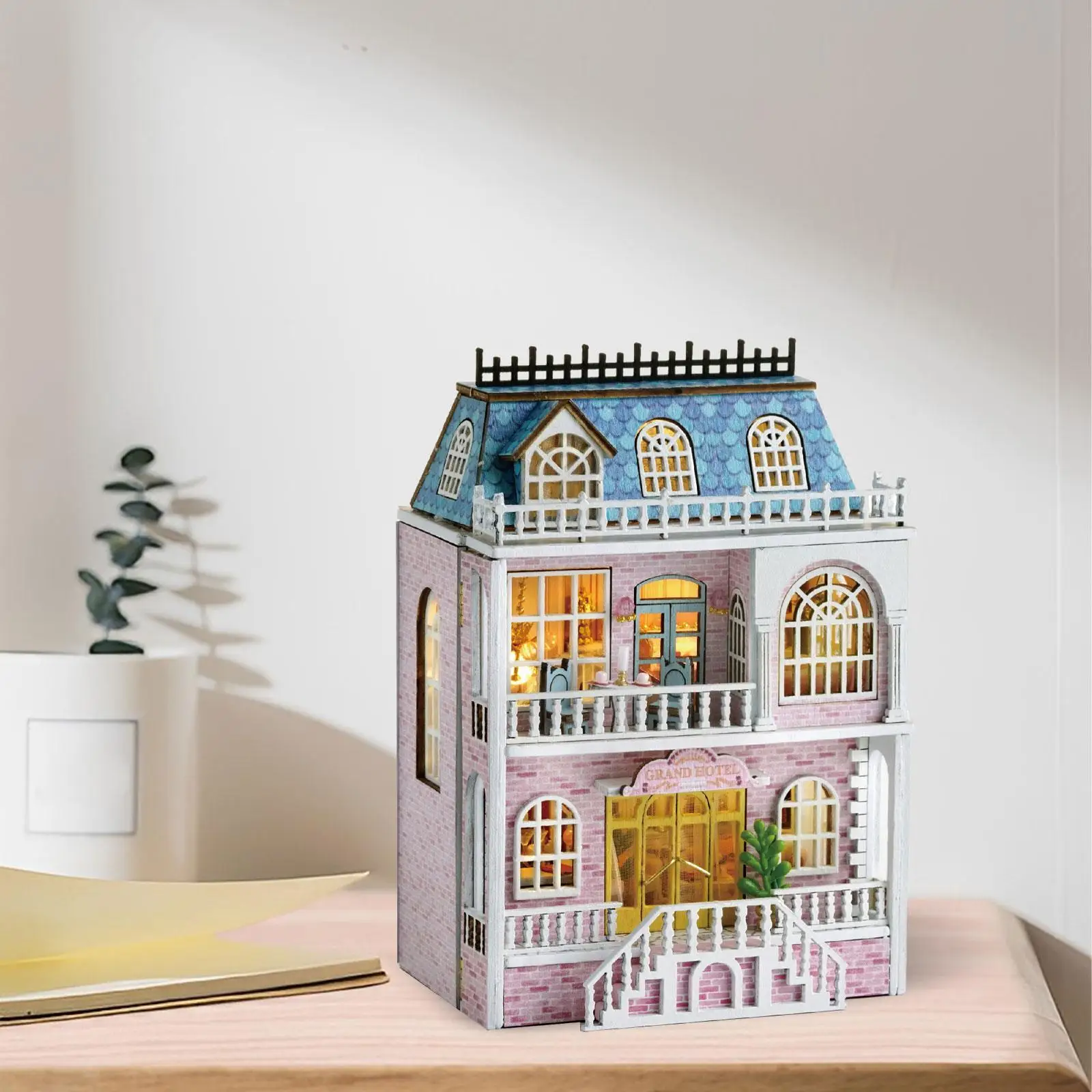 

Dollhouse Miniature with Furniture Kits Educational Toy 3D Wooden Puzzle for Boy Girls Friends Teens Family Birthday Gifts