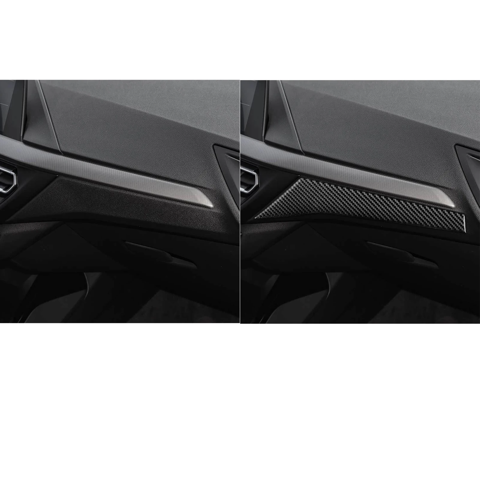 리얼 카본 파이버 자동차 액세서리 승객석 패널 트림 커버 소프트 스티커 (BMW 1/2 시리즈 F40 F44 2020 2021 2022 2023 2024 용)