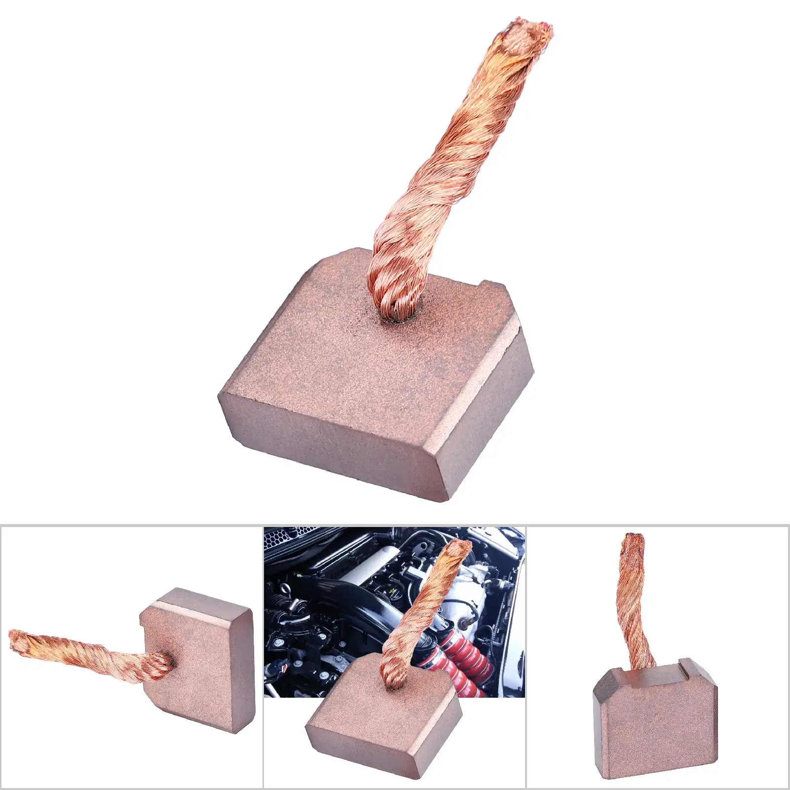 10Pcs J458 8x25x21mm 저소음 전기 모터 카본 브러쉬 교체 키트 FT-128 자동차 스타터 모터 용 전동 공구 액세서리