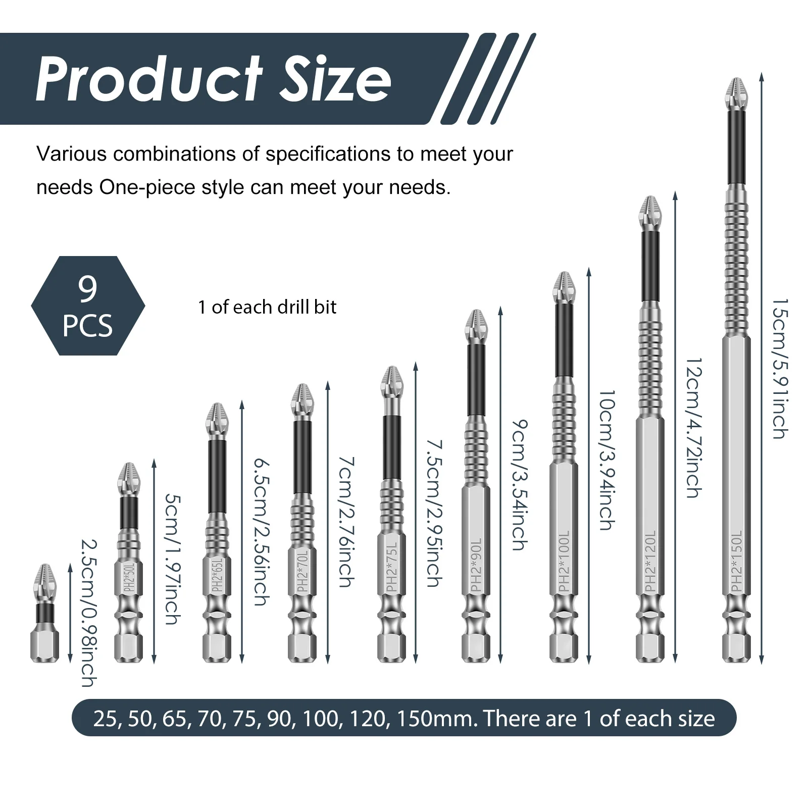 Carbon Steel Magnetic Drill Bit Set for Electric Drill