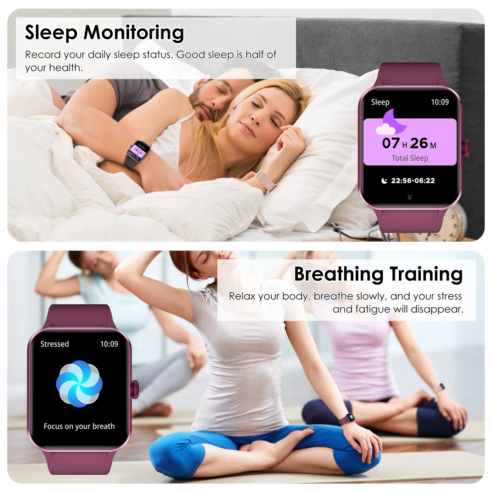 Baolubao New Smartwatch Answer/Dial Message Reminder 1.85'' HD Touch Sports Watch Health and Fitness Tracking
