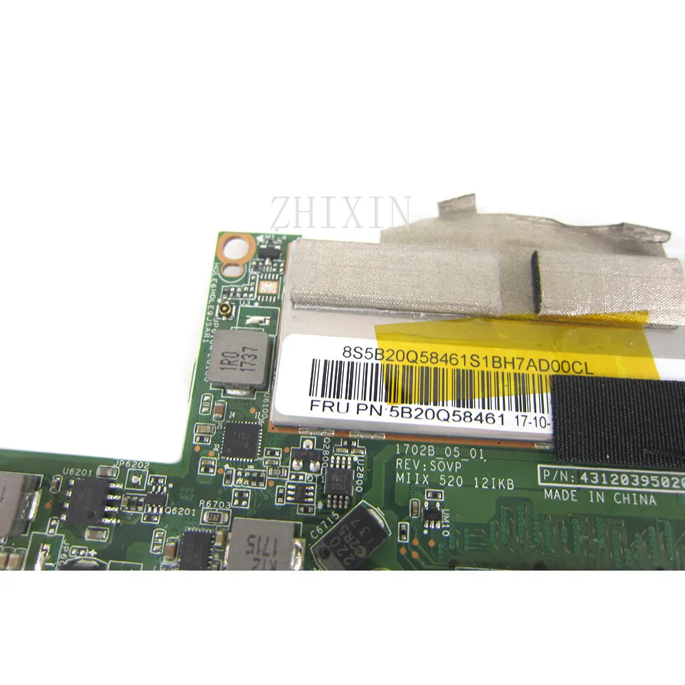 laptop Motherboard For Miix 520-12IKB with i5-8250U WIN 8G TPMWW LTE 5B20Q58461 MB 3N20M3 Type 20M3, 20M4 Tablet System Board