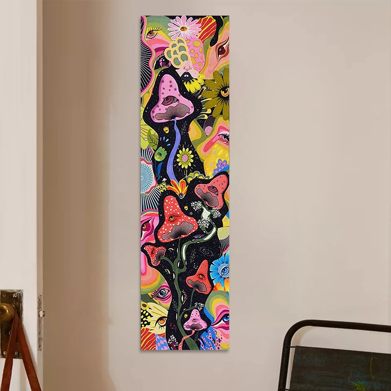 Description Picture 6 of itemPsychedelic Mushroom Tapestry Wall Hanging Hippie Colorful Flower Tapestries Magic Abstract Wall Hanging for Home Decor Wall Art
