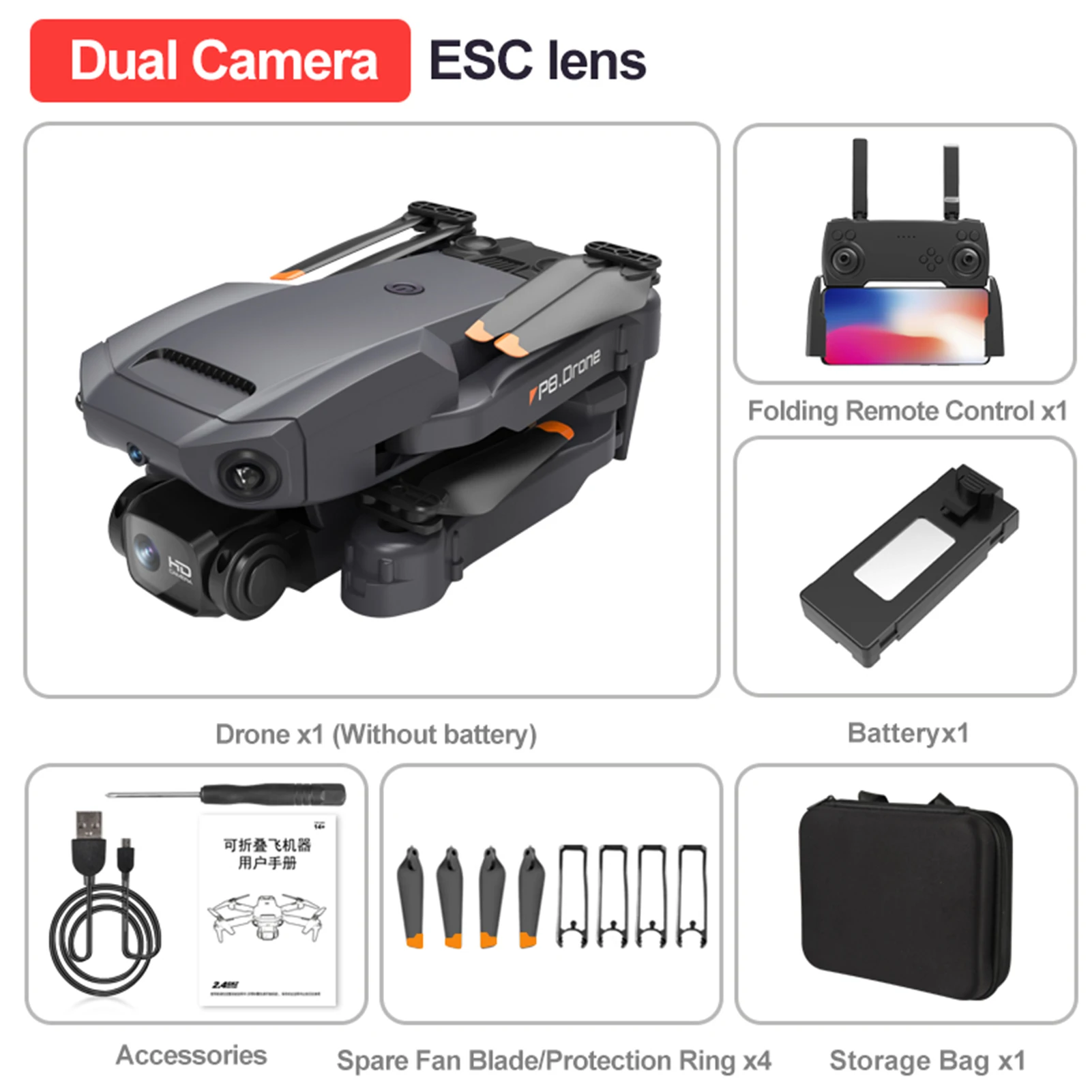 eachine e58 remote control RC Drone 4K Dual Camera RC Quadcopter with ESC Lens 4 Sided Obstacle Avoidance Waypoint Flight Gesture Control Storage Bag rc airplane camera wireless RC Quadcopter