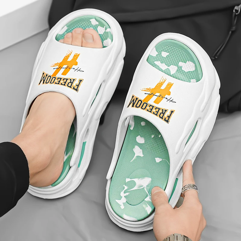 Flip Flops Cushioned Slippers Eva Slippers Summer Slippers House Shoes Summer Sandals Beach Shoes Men Summer Slippers Flip Flops Soft Bottom Sandals Flat Shoes for Couple Beach Household