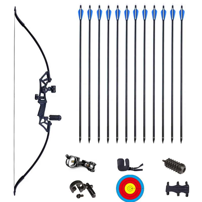 Traditional Hunting Archery 45/50 Pound Recurve Bow 12 Piece Hybrid