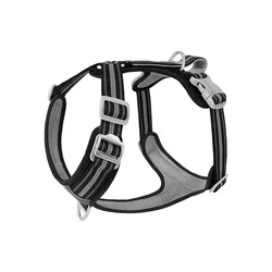 Premium Reflective Dog Harness with Dual Handles & Quick Release Buckle, Adjustable and No - Pull Design - M (Black)