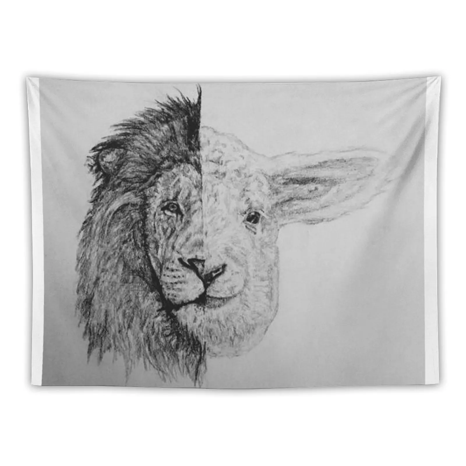 

The Lion and the Lamb Tapestry Decoration Wall Outdoor Decor Tapestry
