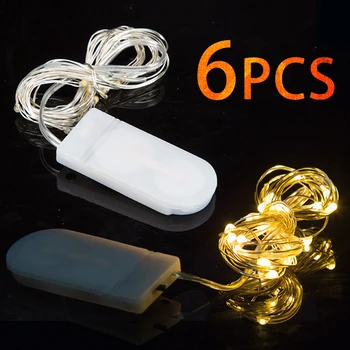 6 팩 Led 패어리 라이트 배터리 작동 스트링 라이트 반딧불 별이 빛나는 달 라이트, DIY 웨딩 파티 침실 파티오 크리스마스