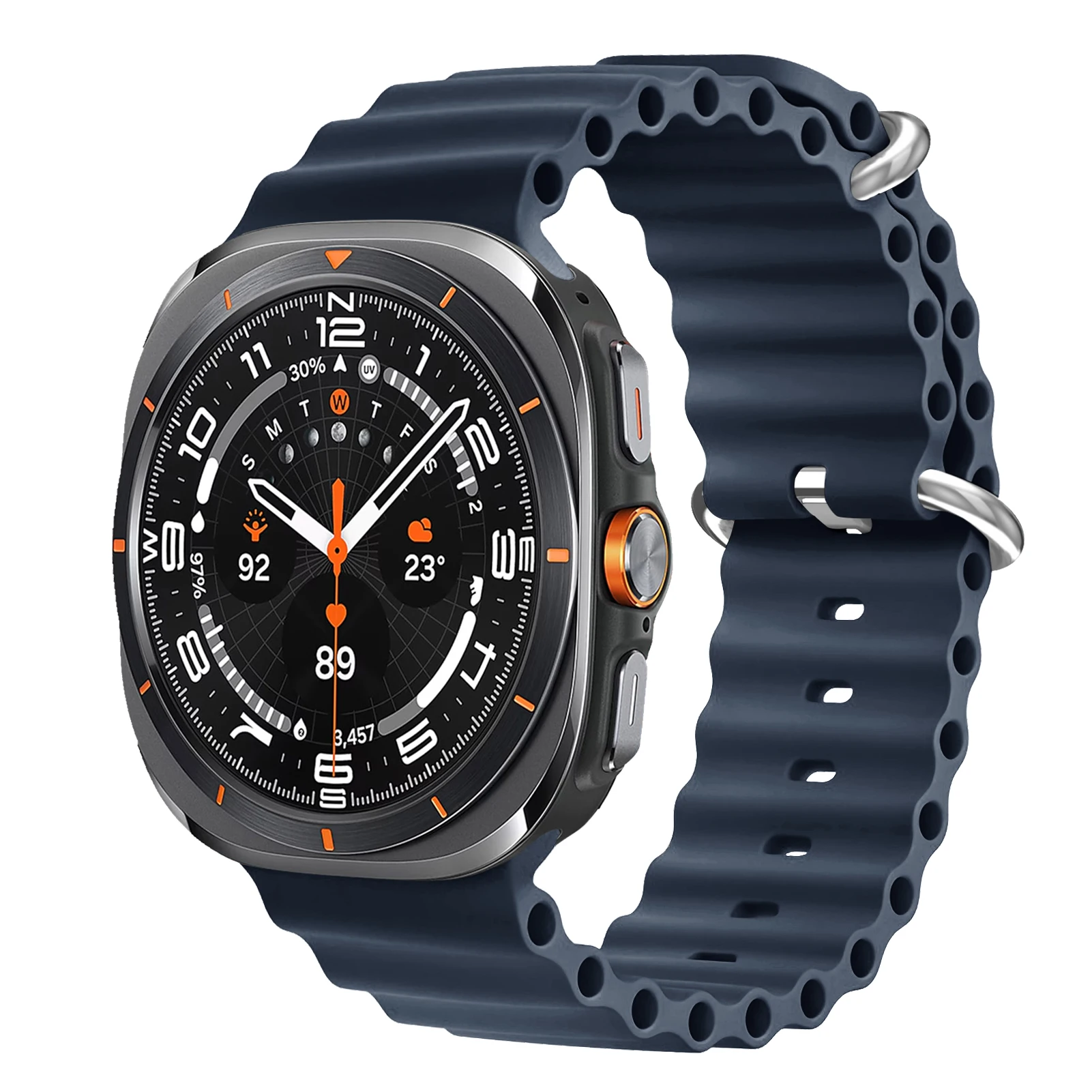 Ocean Band Sport Silicone Bracelet Strap, 47mm,