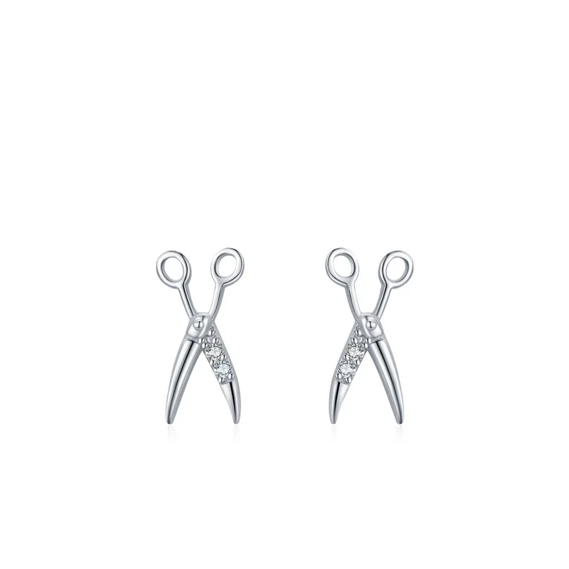 

Женские серьги в форме ножниц из серебра 925 пробы, простые и персонализированные серьги, корейские серьги, свадебные украшения, оптовая продажа