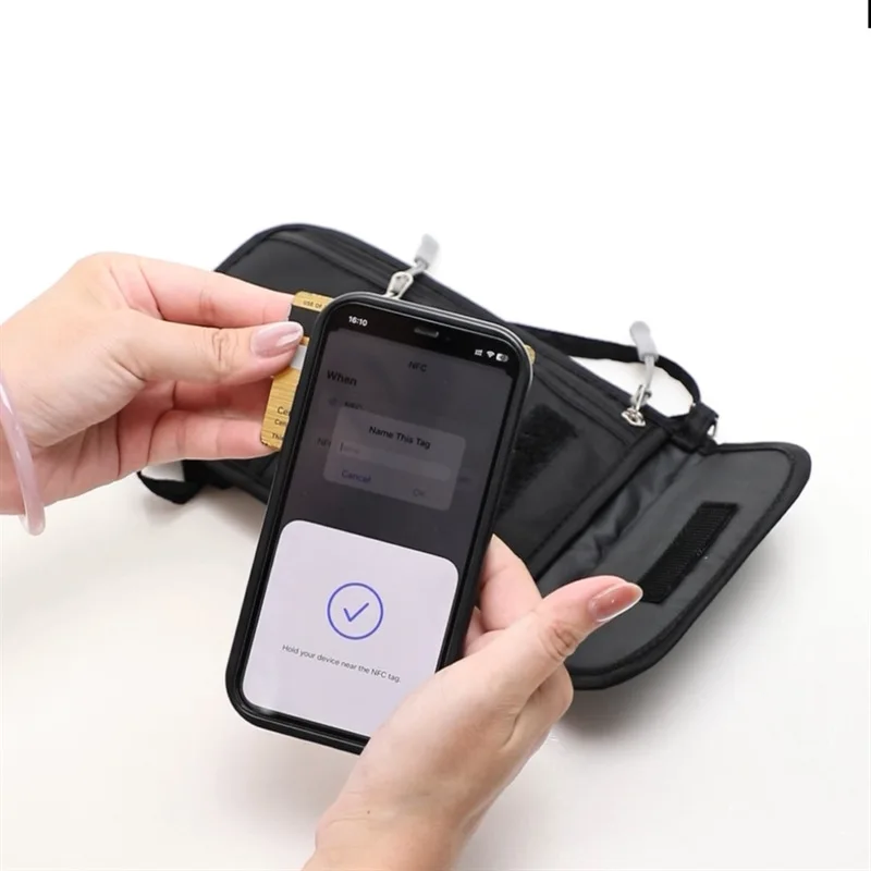 Portable Crossbody Bag Travel Passport Document Bag Multi-Function Ticket Card Storage Bag Oxford Cloth Neck Hanging Phone Bags