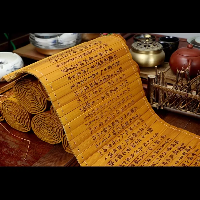 Ancient bamboo scroll slips Preface to Wang Xizhi's Orchid Pavilion Chinese decorative ornaments