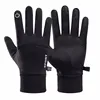 Black Winter Warm Full Fingers Waterproof Cycling Outdoor Sports Running Motorcycle Ski Touch Screen Fleece Gloves 6