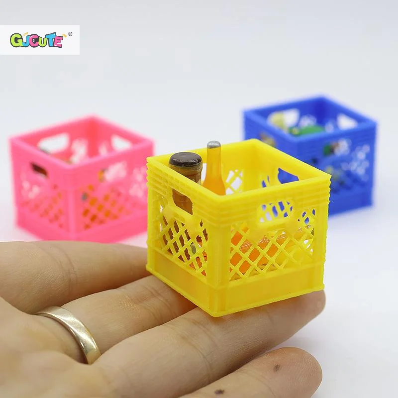 1:12 Dollhouse Miniature Beer Frame Model Simulation Drink Food Storage Basket Model Kitchen Decor Toy Doll House Accessories