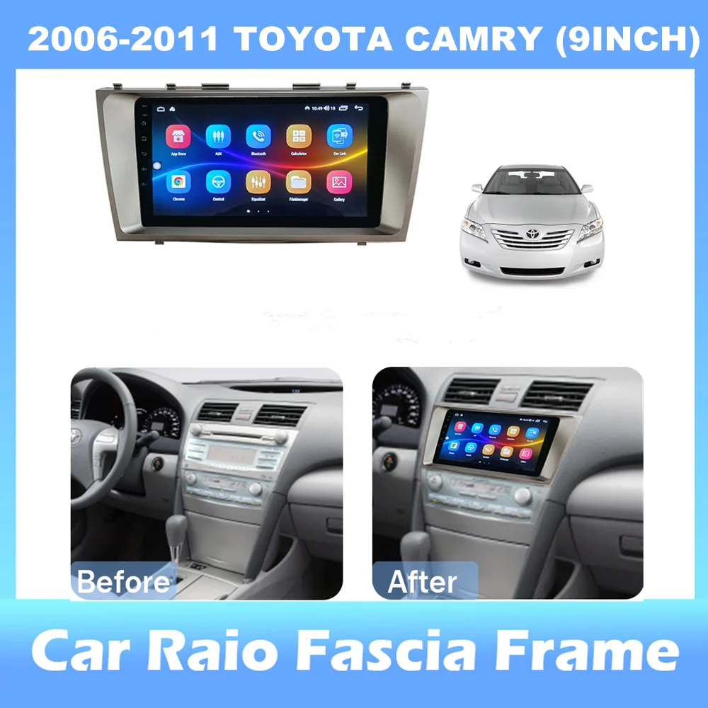 

9-inch 2din Car Radio Dashboard For TOYOTA CAMRY 2006-2011 Stereo Panel, For Teyes Car Panel With Dual Din CD DVD Frame