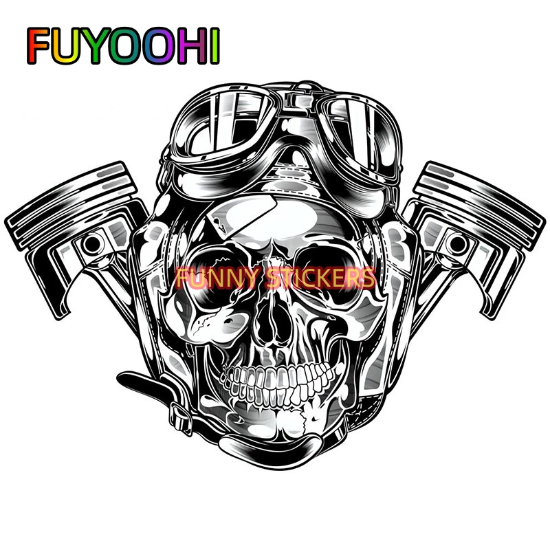 FUYOOHI Car Stickers for Pilot Skull Vinyl Decal Auto Motorcycle Accessories Funny Skeleton Skull Stickers Car Styling