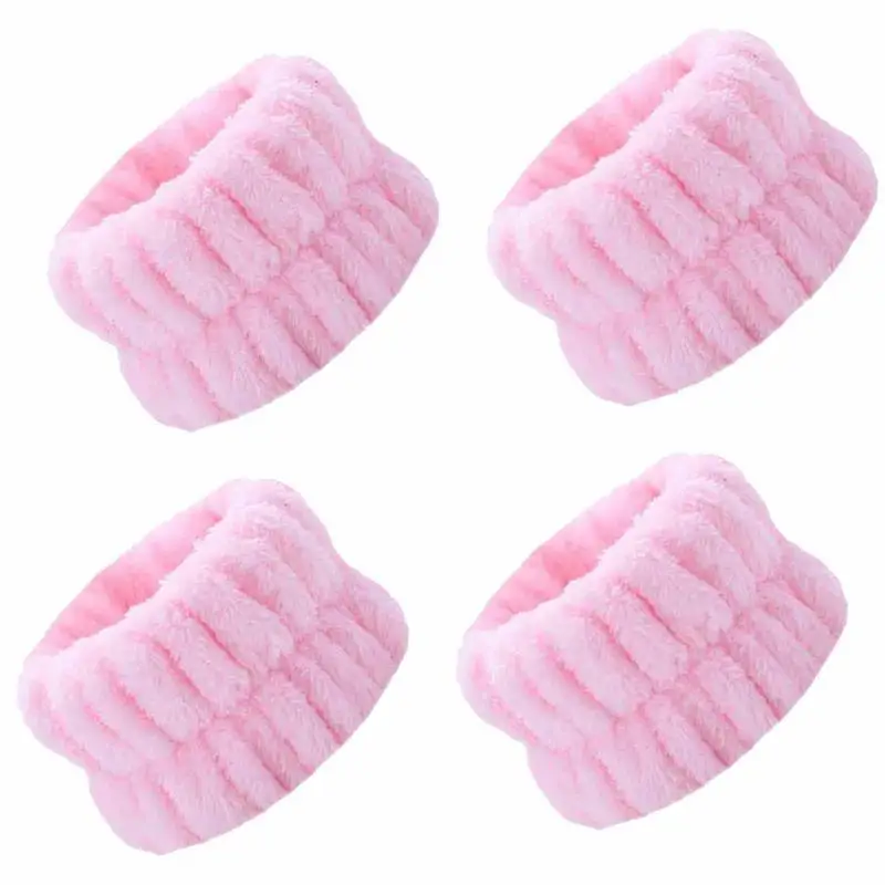 

Wrist Face Wash Bands Microfiber Reusable Spa Wrist Wash Bands Face Wash Set 4pcs Wrist Bands Scrunchies For Washing Face
