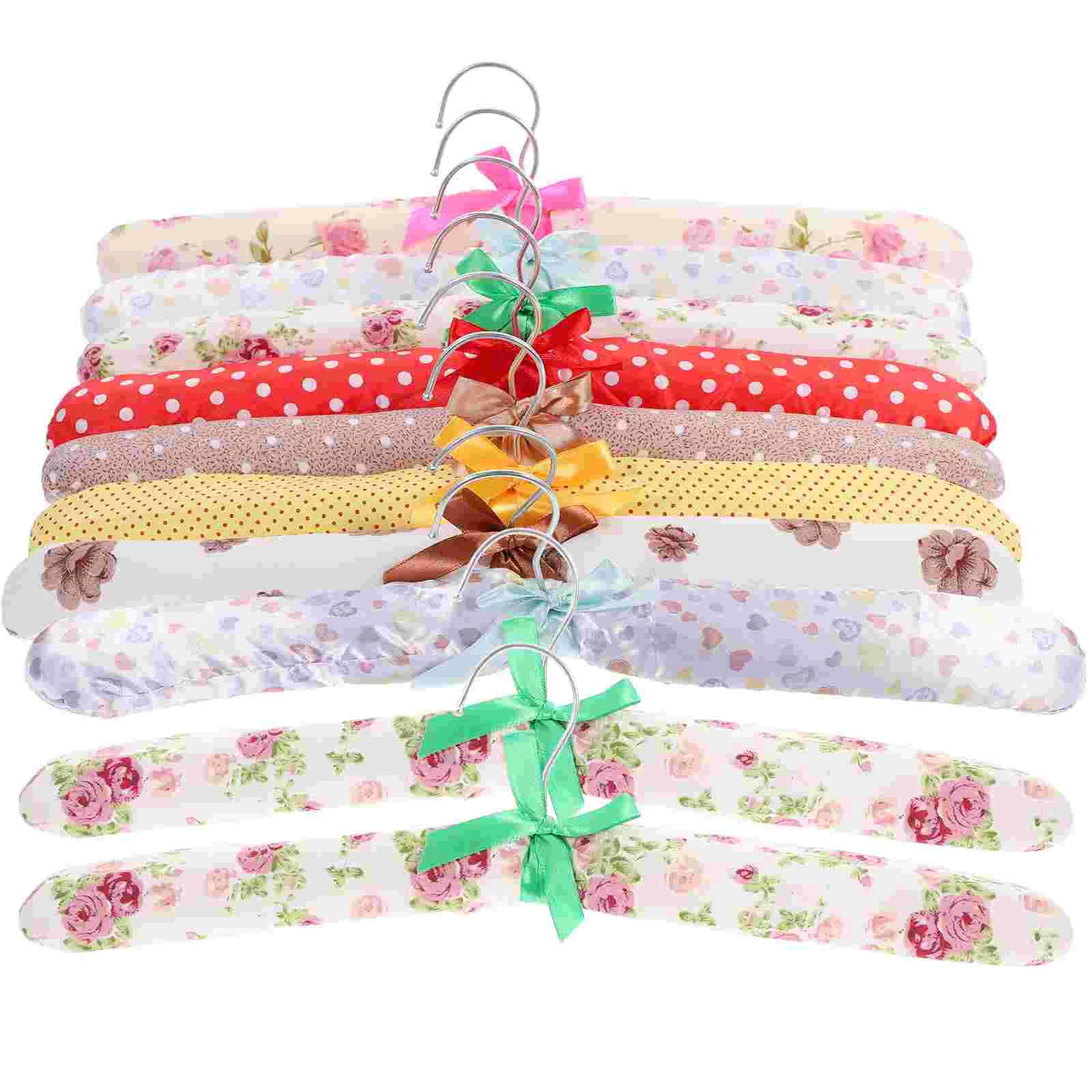 

Coat hangers Flower Cloth Non-slip Wood Hangers Pastoral Cloth Hanger Non-Slip Clothes Hangers Drying Rack(Random Color)