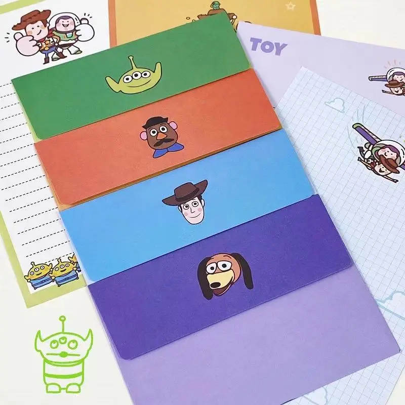 thumbnail image 1 of Nuevo juego de 4 piezas de papel con mensaje de Disney Anime Toy Story Buzz Stitch, sobres creativos para tarjetas de felicitación, cartas, juguetes de regalo para estudiantes, 1 of 4