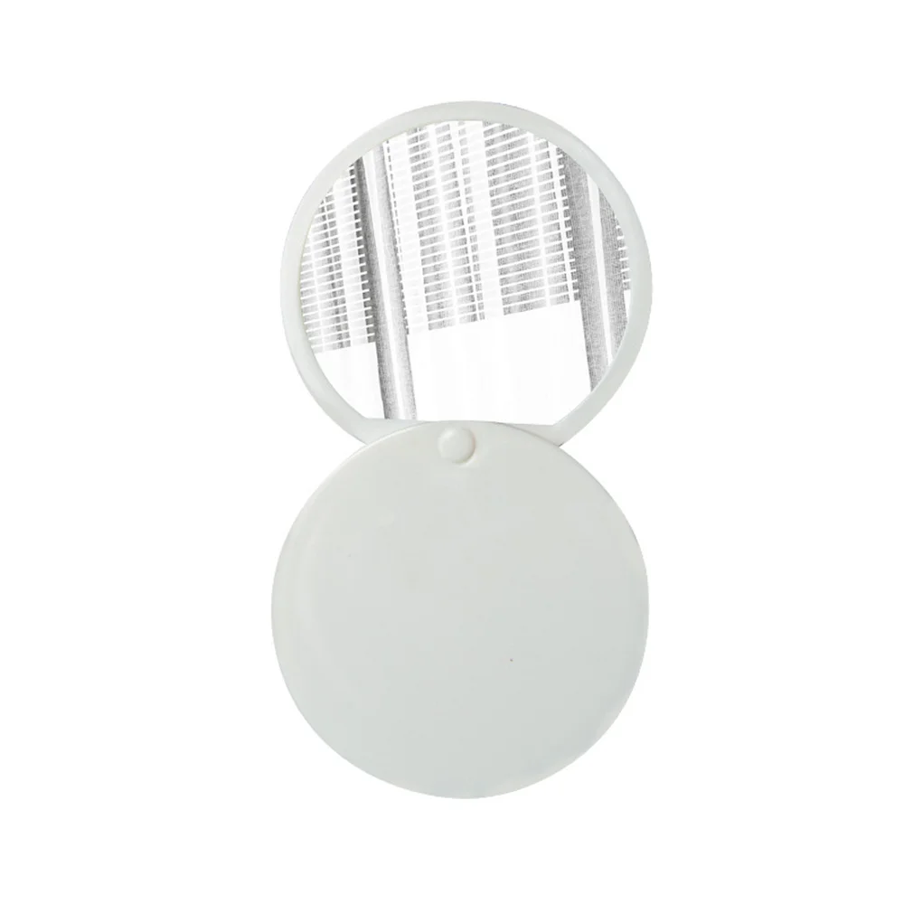 Round Portable Cosmetic Mirror Sliding Folding Mirror Girls Carry-on Small Round Handle Unbreakable Compact Vanity