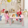 Kids Table and Chair Set, Plastic Children Activity Table and 2 Chairs for Art Craft, Easy-Clean Tabletop, for Daycare Playroom 2