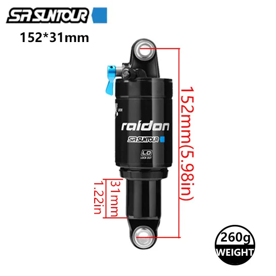 SR SUNTOUR Raidon R リアサスペンション 165 x 38 SR Suntour Raidon R Rear Shock - Reviews, Comparisons, Specs