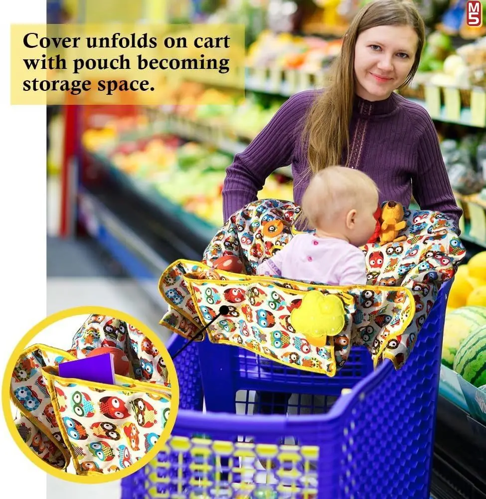 Large Shopping Cart Cushion Cover Reusable Dining Chair Cushion Baby Cart Protection Shopping Cotton