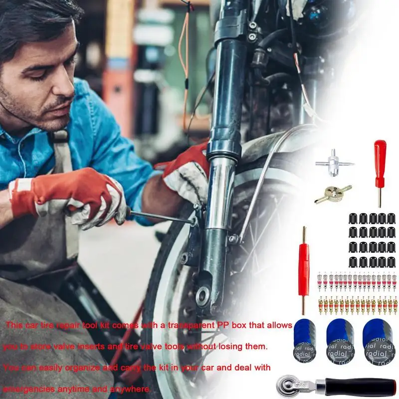 

Car Tire Repair Tools Kit Heavy Duty Emergent Flat Tire Fix Tubeless Tire Puncture Universal Repairing Tools Accessories Auto