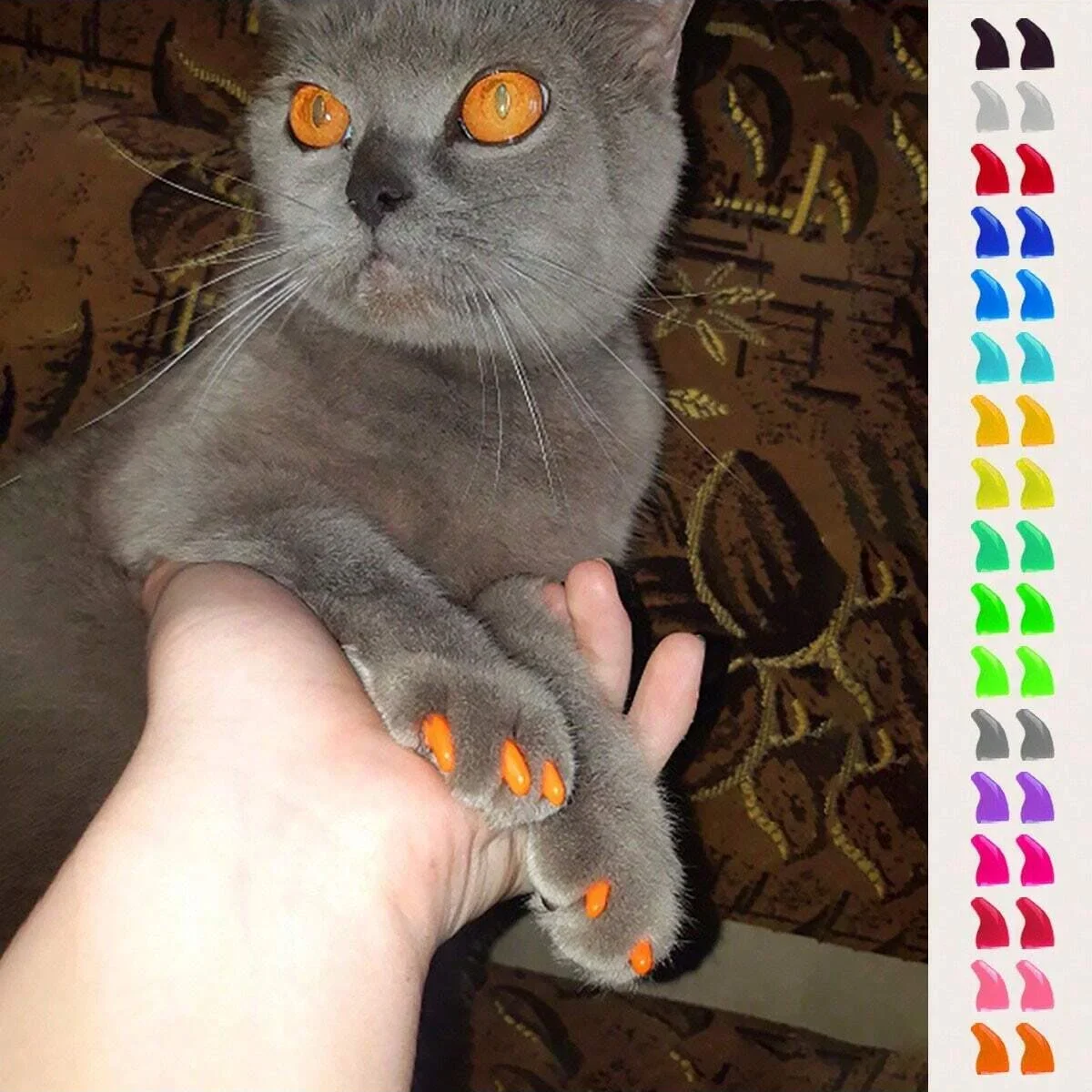 20pcs Random Color Pet Nail Covers Cat Nail Claw Cover Grooming Supplies