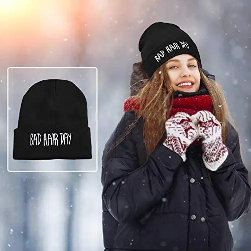 15 Farben Winter Unisex Lustige Bad Hair Day Hip Pop Beanie Mütze Damen Herren Skimütze – Detail 2